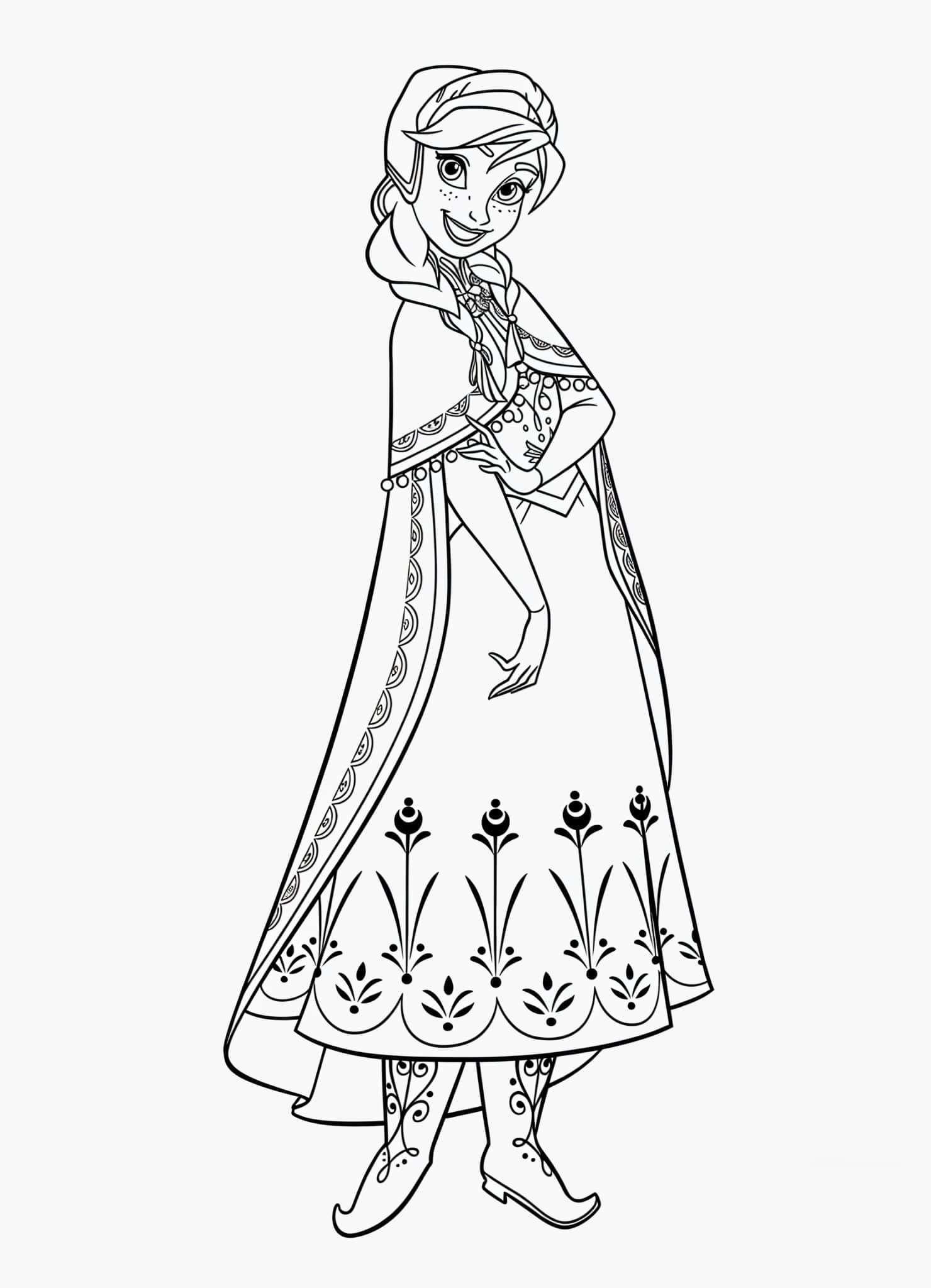 Ana de Frozen para colorear