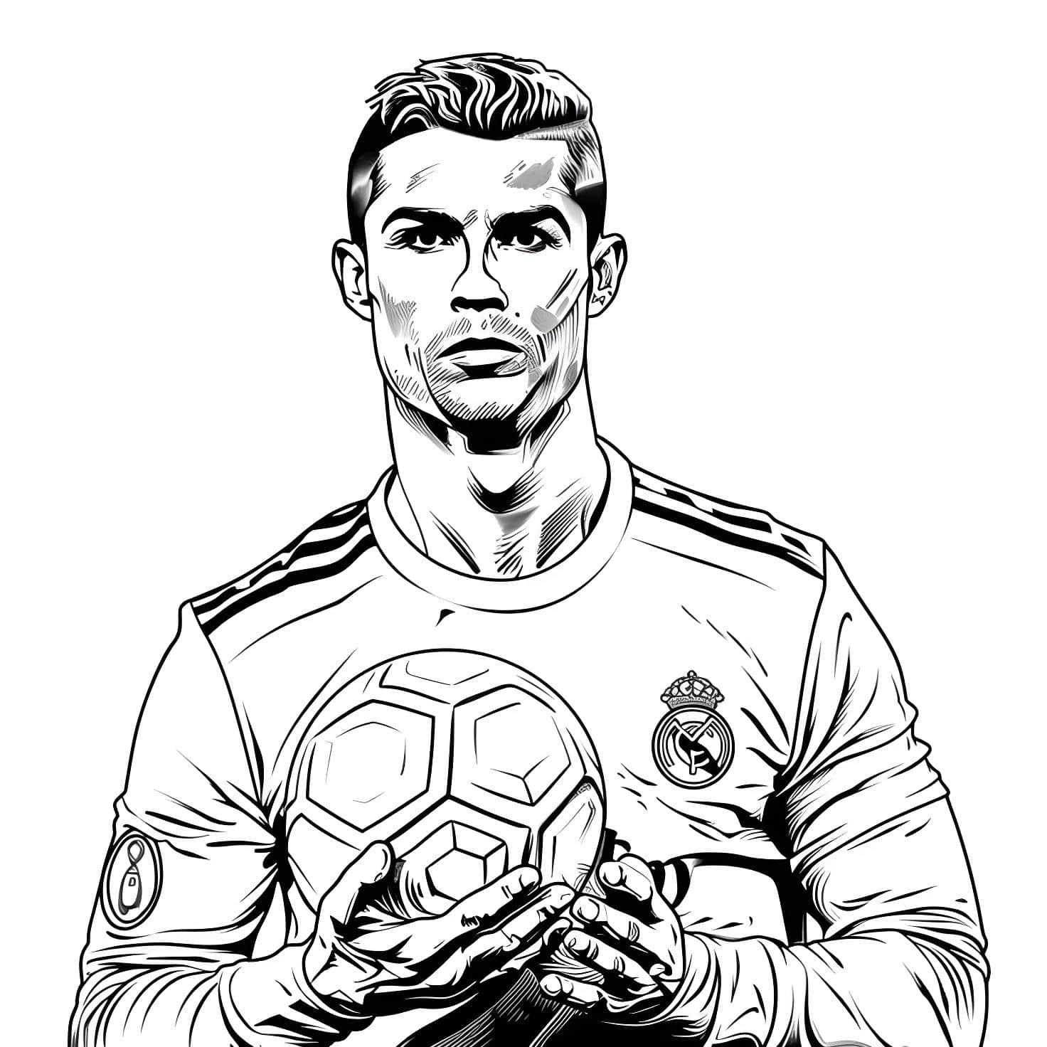 Colorear cristiano ronaldo real madrid balon de oro