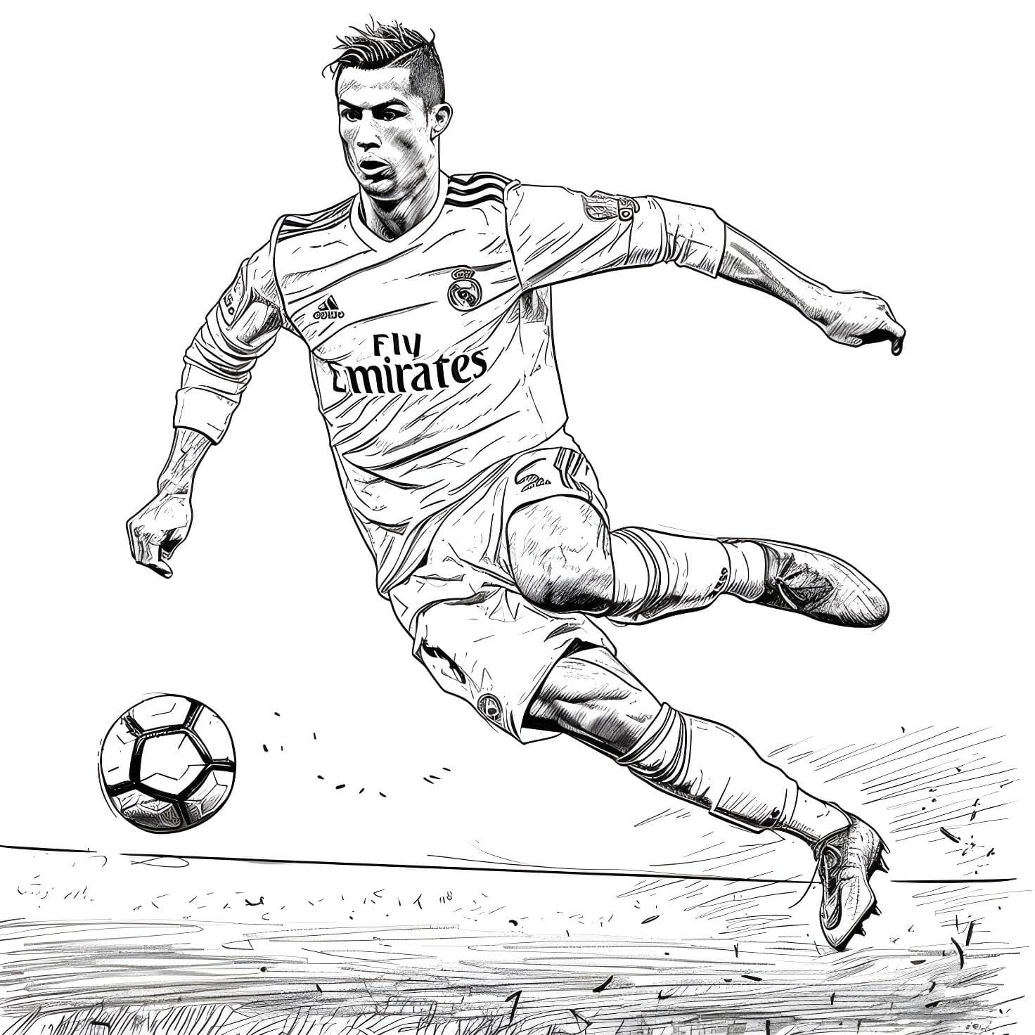 Cristiano ronaldo real madrid dibujo para imprimir