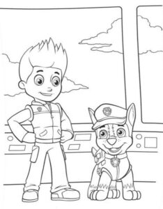 Dibujo de ryder y chase de la patrulla canina para colorear