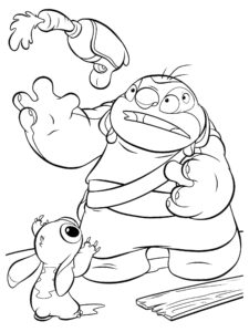 Dibujo de jumba jookiba y Stitch para colorear