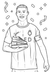 Dibujo de cristiano ronaldo bota de oro al nassr para colorear