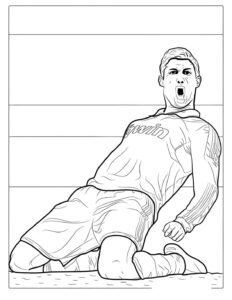 Dibujo de cristiano ronaldo deslizándose para colorear