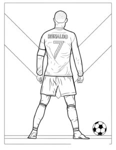 Dibujo para colorear de penalti de cristiano ronaldo