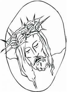 Dibujo de jesús con corona de espinas para colorear