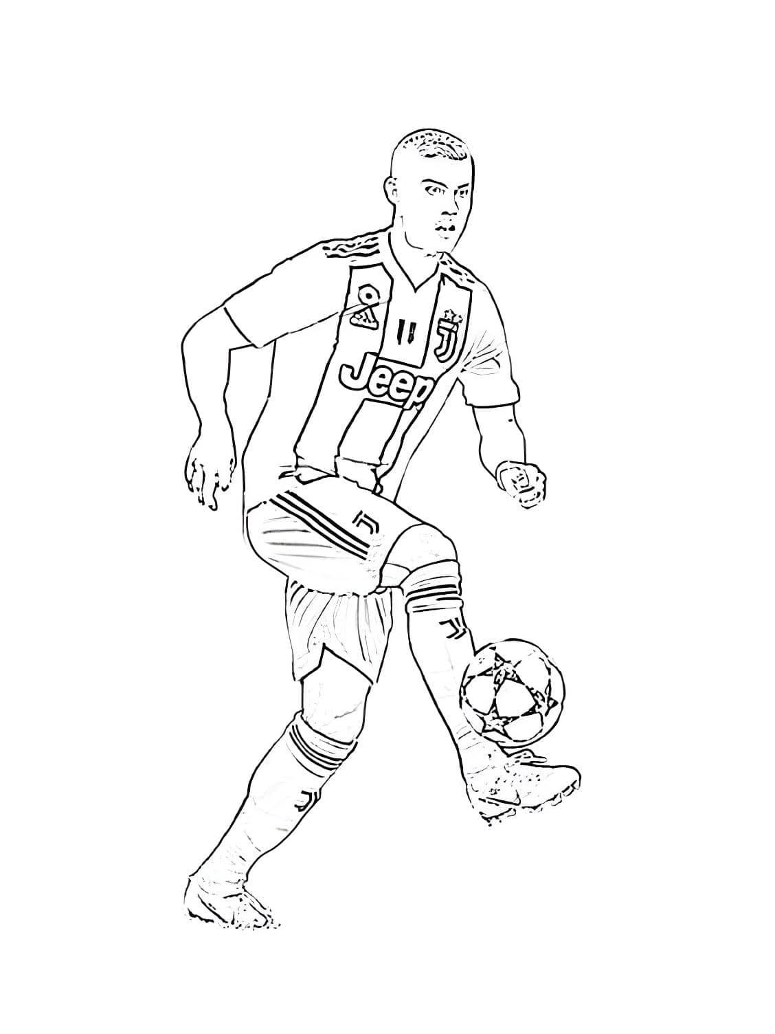 Dibujo de cristiano ronaldo juventus para colorear para imprimir