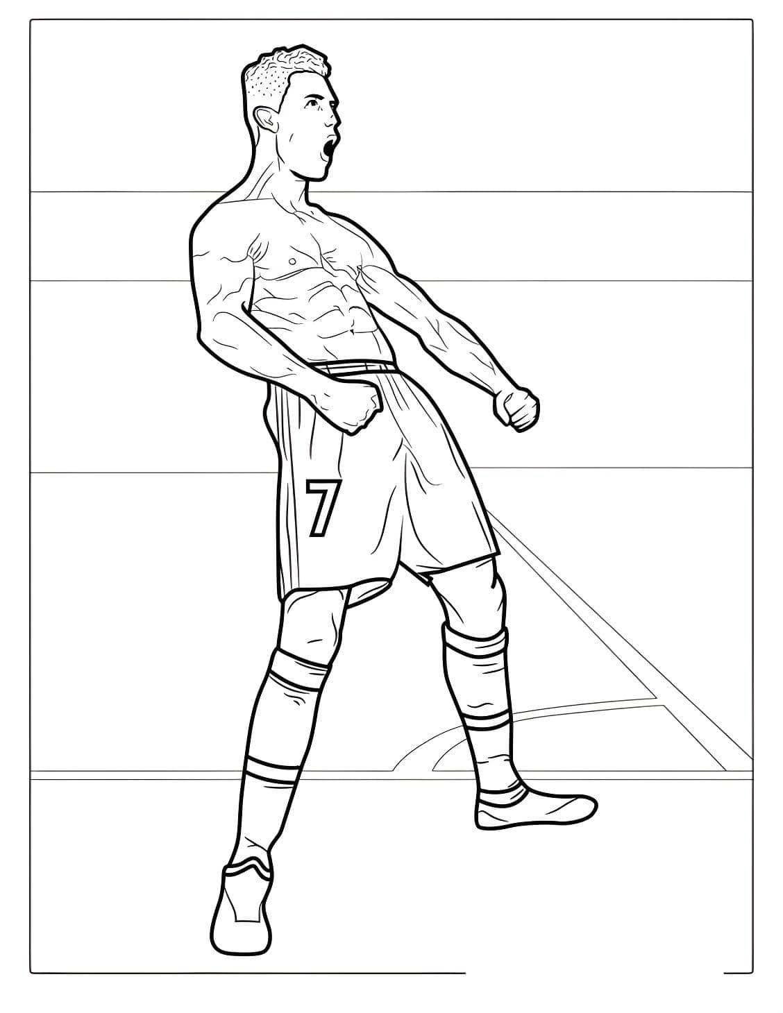 Dibujo de cristiano ronaldo musculoso para colorear