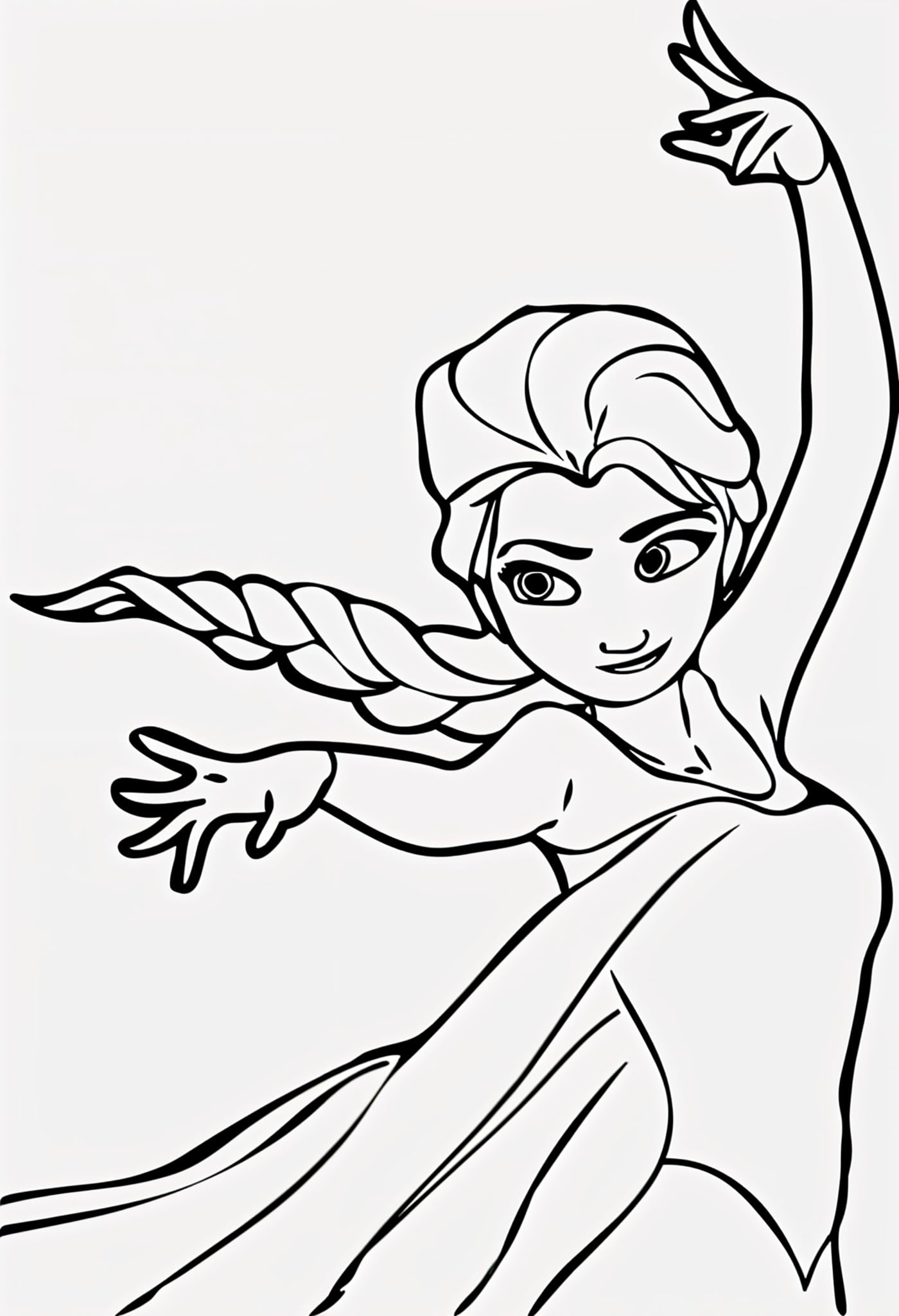 Dibujo de elsa de Frozen para colorear para imprimir.