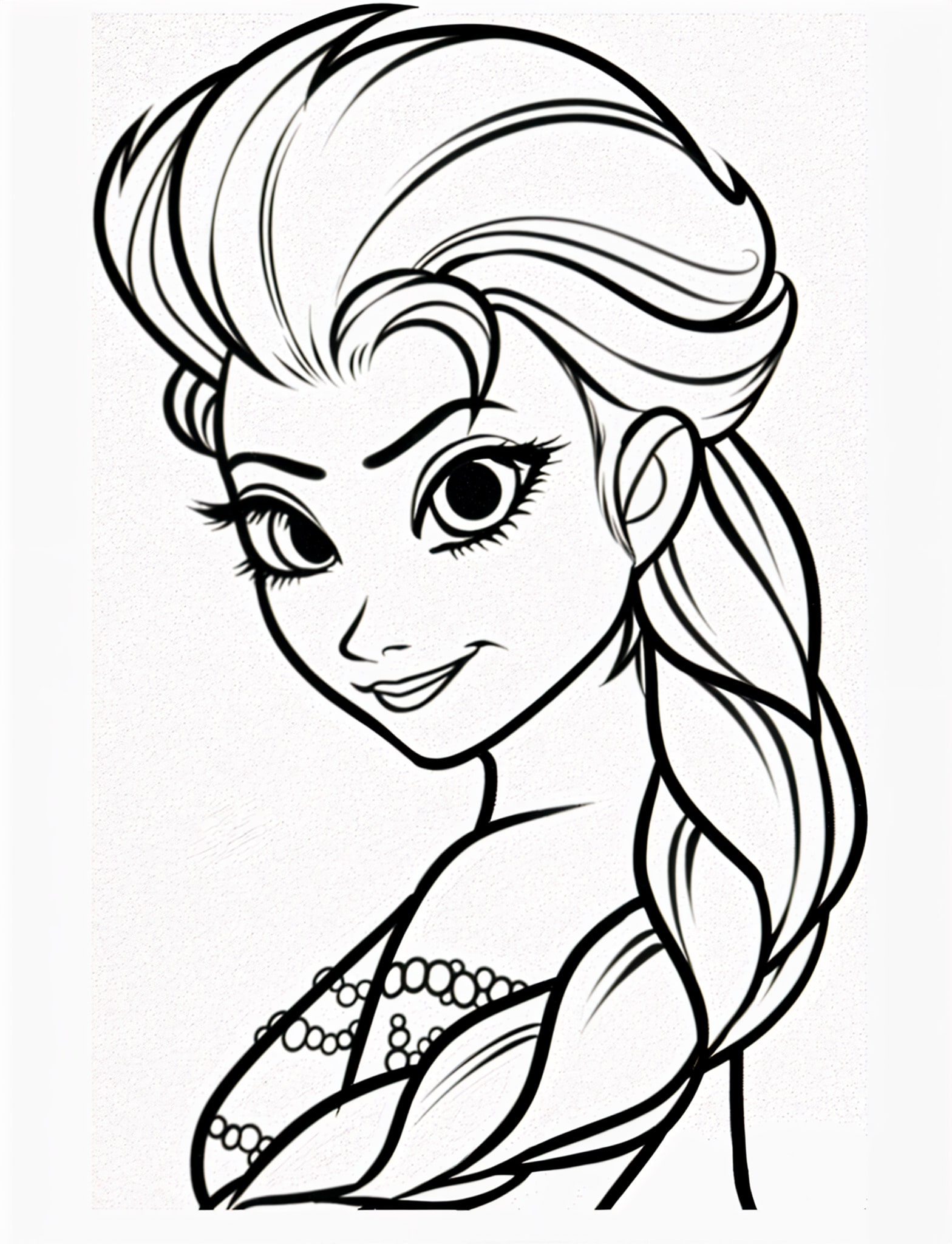 Dibujo de elsa para colorear e imprimir.