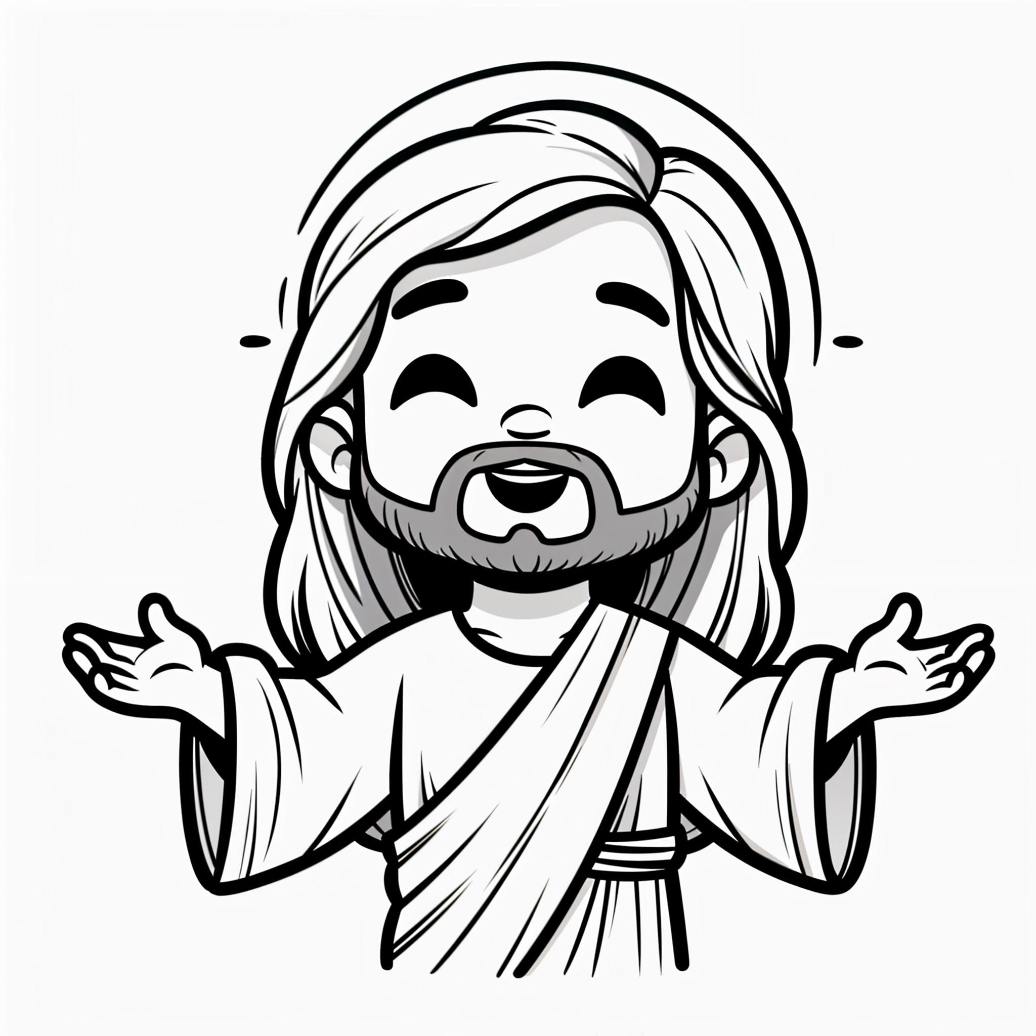 Dibujo de jesús sonriendo para colorear