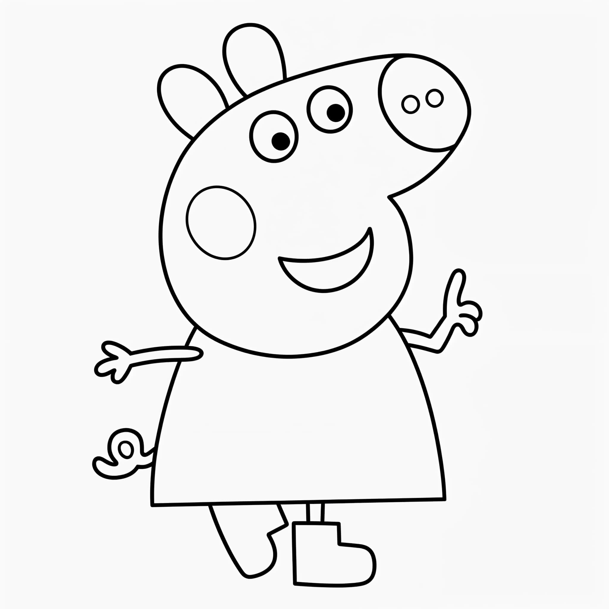 Dibujo de Peppa Pig feliz para imprimir