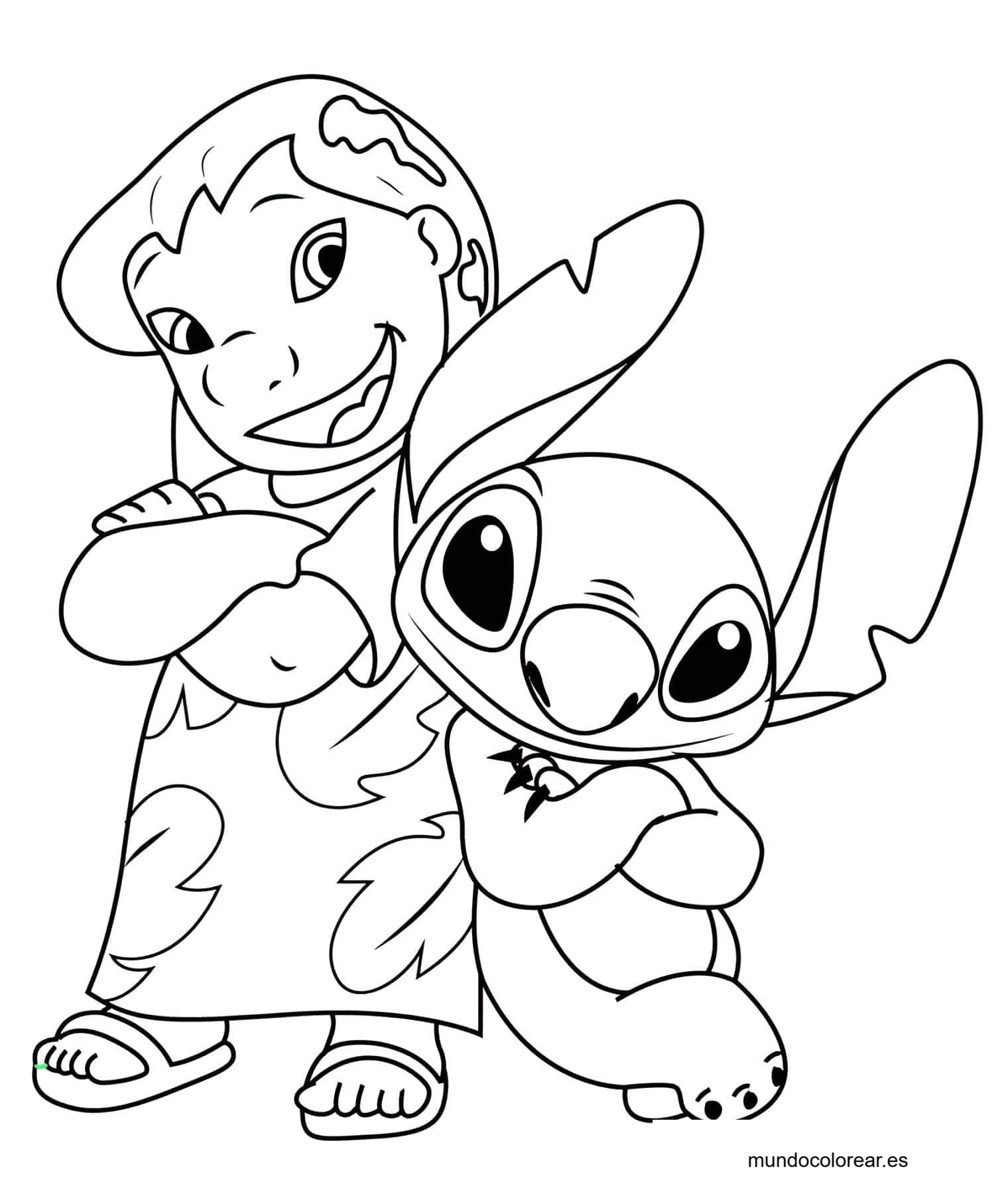 Dibujo lilo y Stitch para colorear