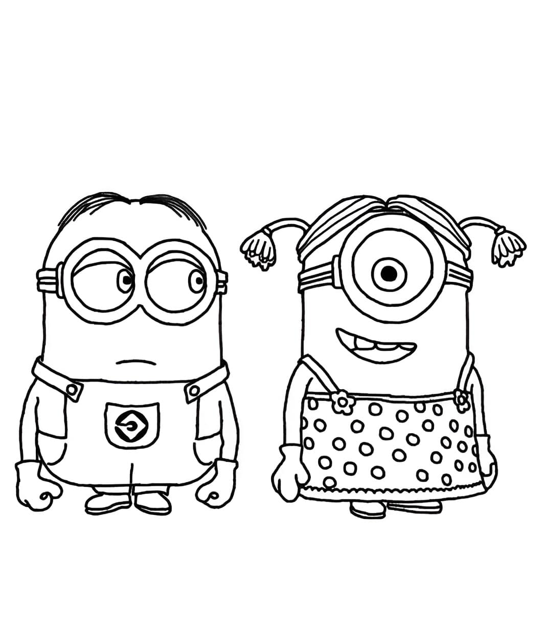 Dibujo para colorear de amigos minions