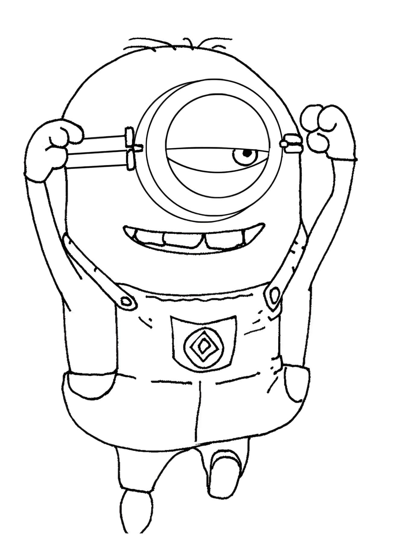 Dibujo para colorear de minion bailando