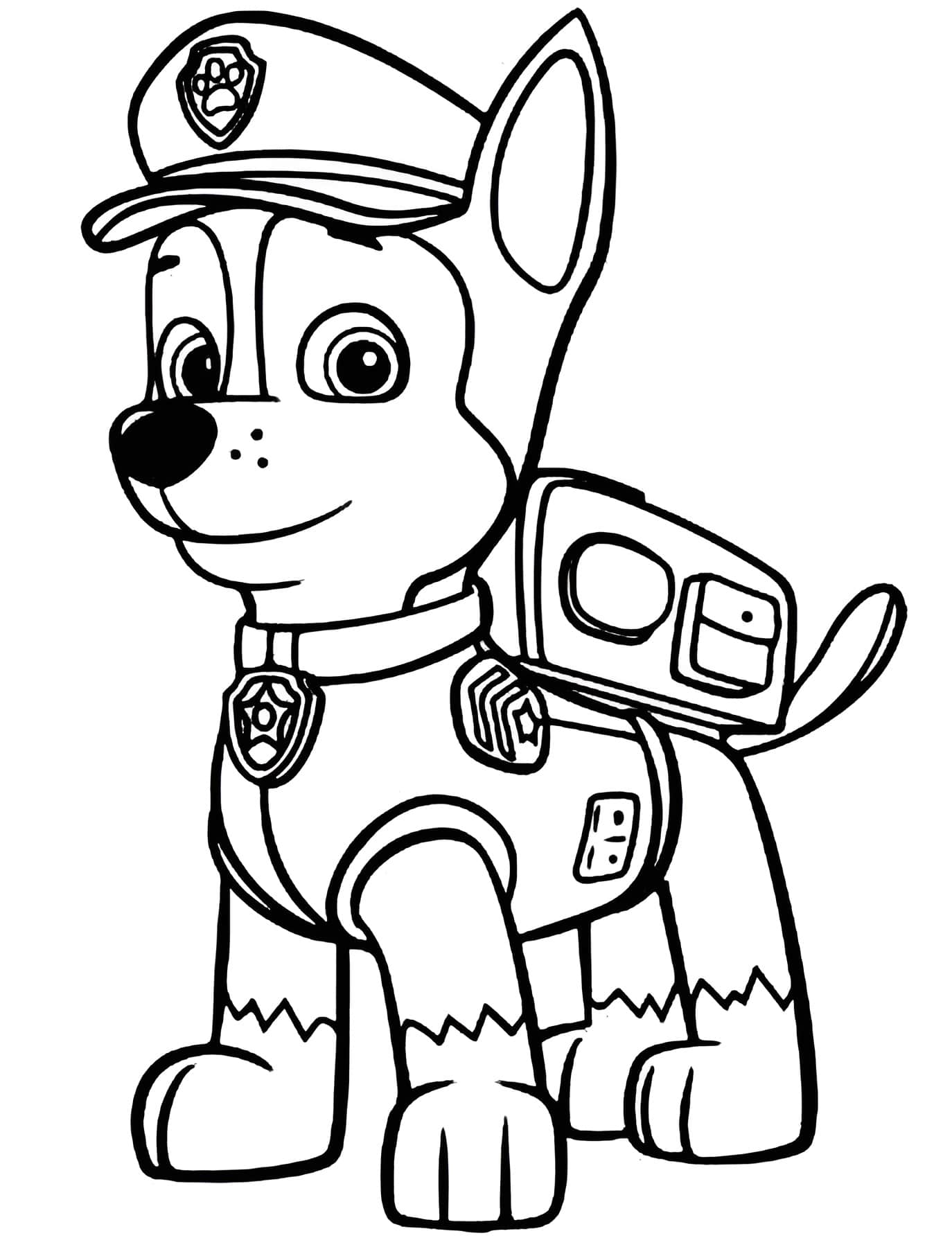 Dibujo para colorear de paw patrol chase