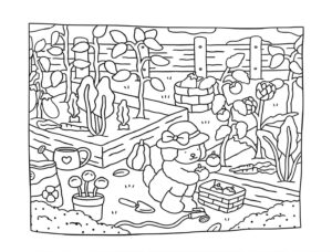 Dibujo para colorear de Bobbie Goods en el jardín