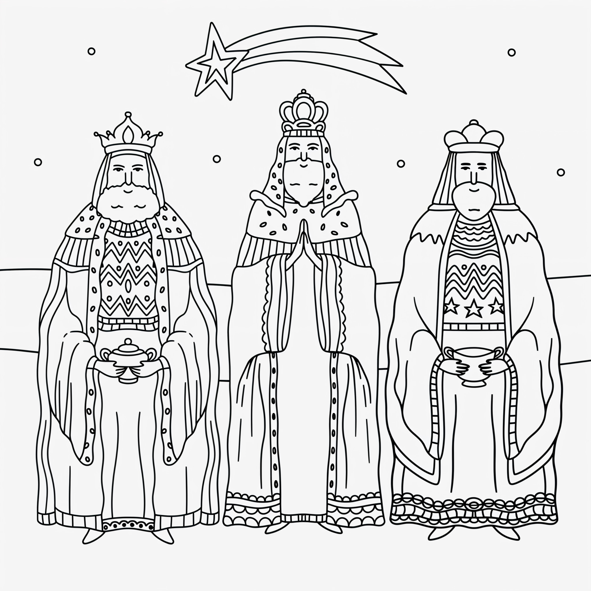 Imagen de los reyes magos con estrella para imprimir