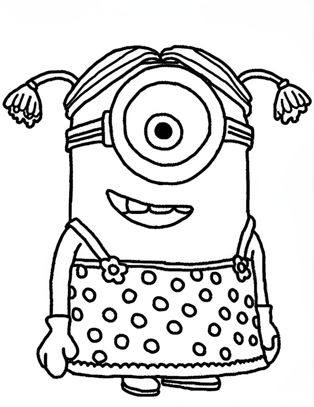 Página para colorear de niña minion