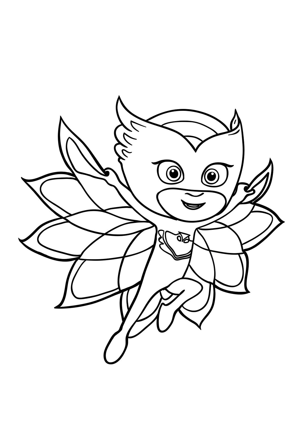 Pj masks dibujo de búho con alas para imprimir 2