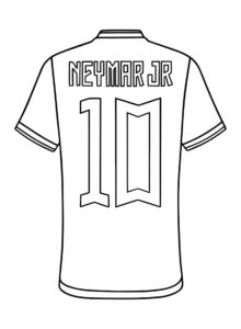 Dibujo de la parte de atrás de la camiseta de Neymar Jr para imprimir