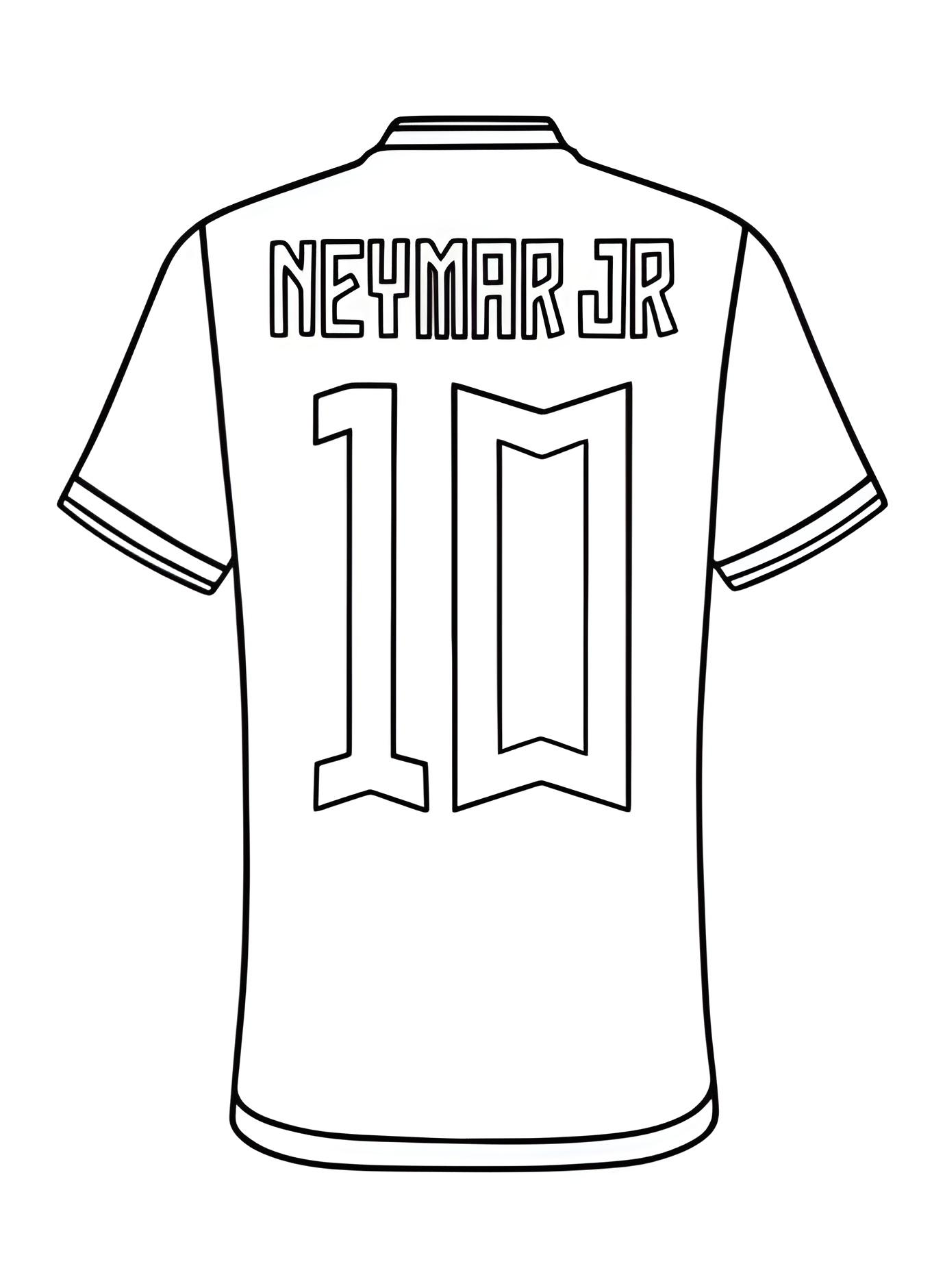 Dibujo de la parte de atrás de la camiseta de Neymar Jr para imprimir