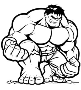 Imagen de hulk listo para luchar para colorear