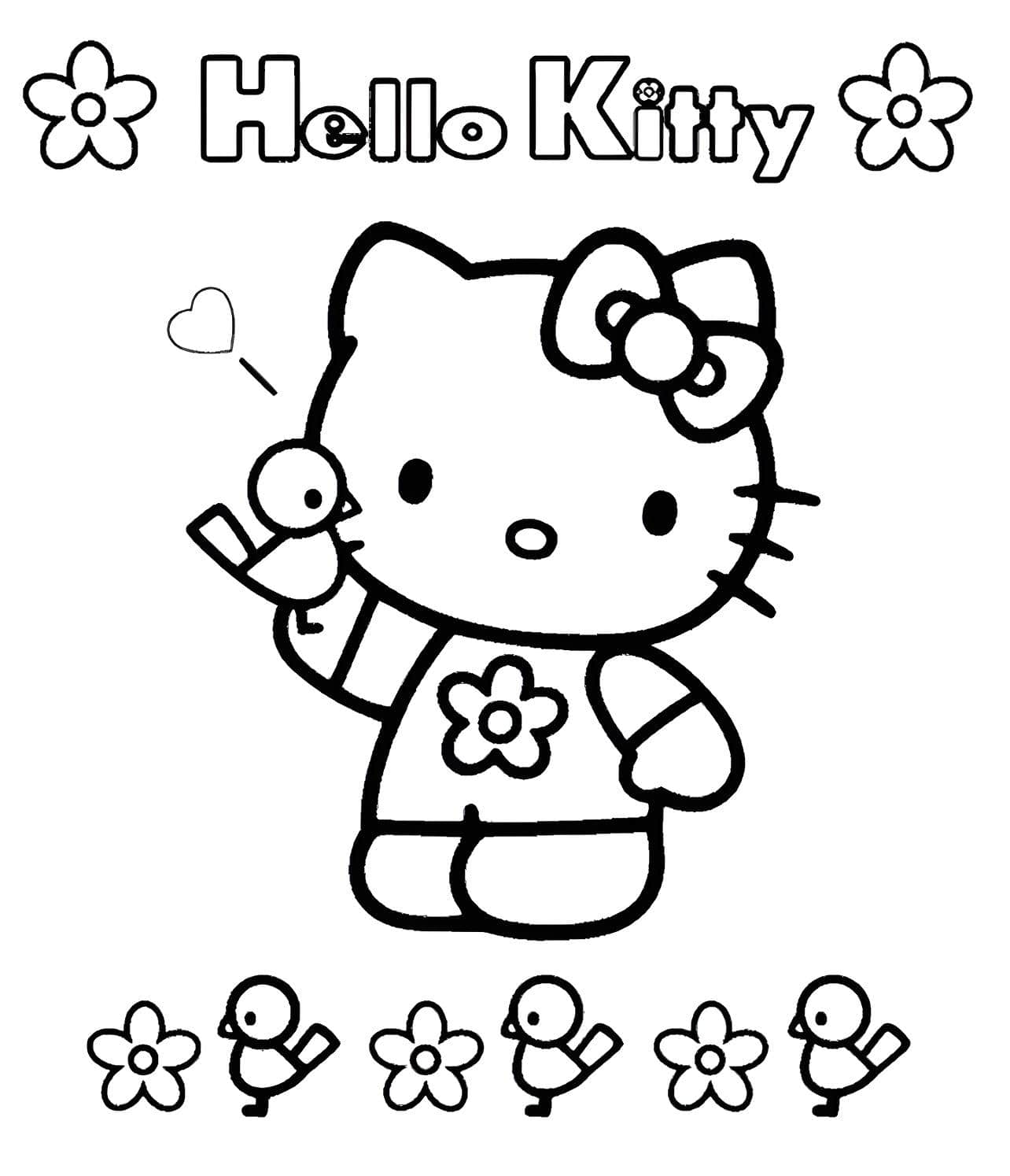 Imagen de hello kitty para colorear e imprimir