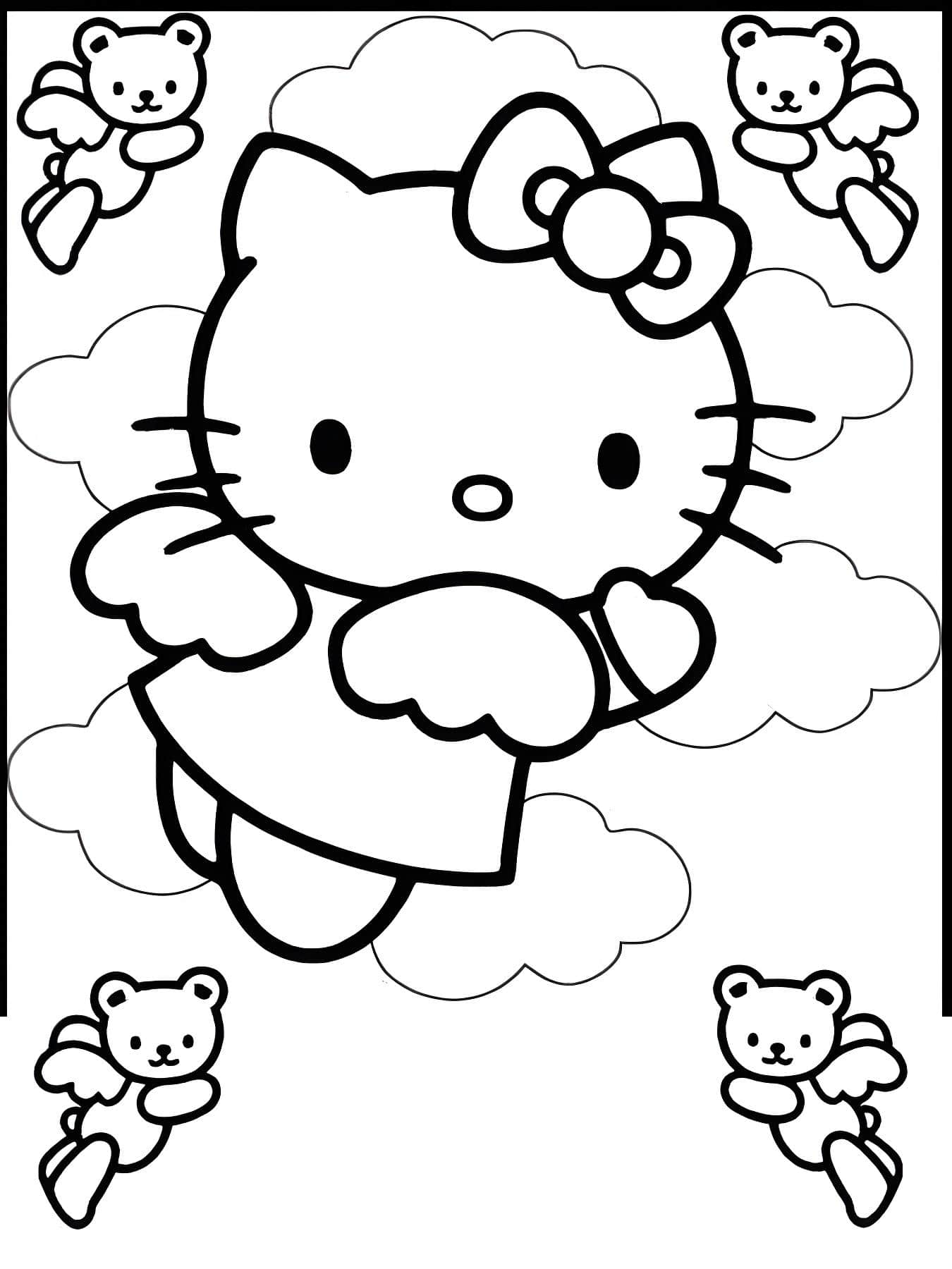 Imagen de hello kitty volando para imprimir