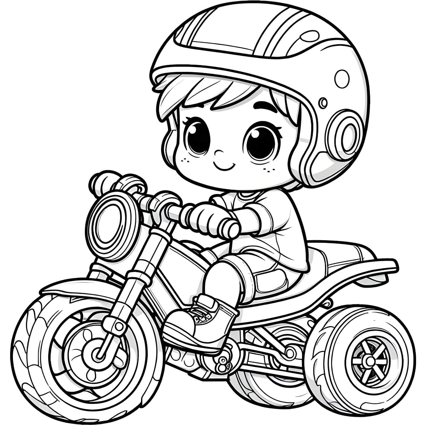 Imagen del niño andando en moto para imprimir