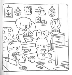 Animal dibujo viendo bobbie goods tv coloring